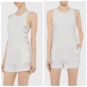 IRO Moltani Crepe Side lace up Detail Structured Shorts romper Ecru 36/4 Small